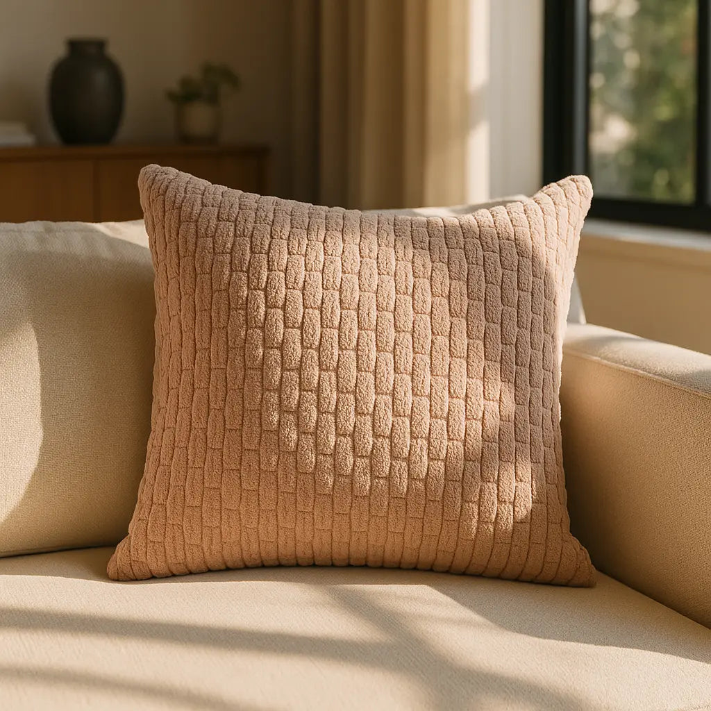 Dorset Textured Blush Cushion Cover and Filled Cushion 45cm x 45cm