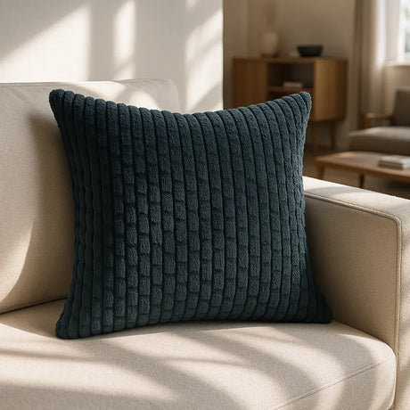 Dorset Textured Cushion Cover and Filled Cushion 18" x 18" (45cm x 45cm) - Petrol