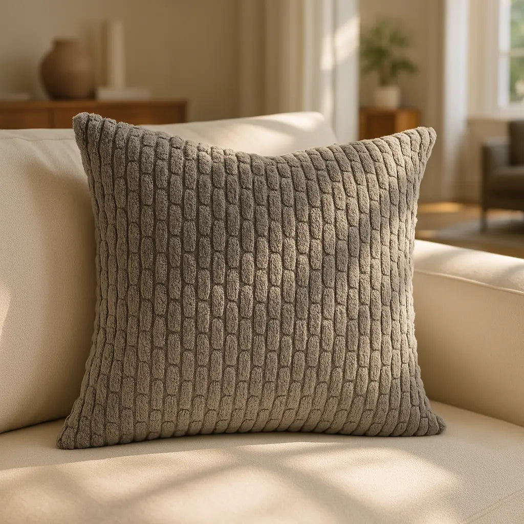 Dorset Textured Silver Cushion Cover and Filled Cushion 45cm x 45cm