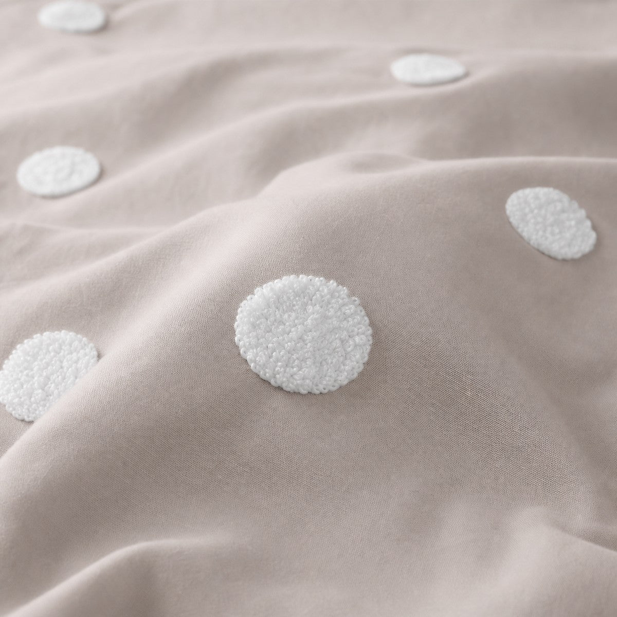 Macro close-up of the linen fabric on the Dot Garden Cotton Duvet Cover Set