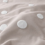 Macro close-up of the linen fabric on the Dot Garden Cotton Duvet Cover Set