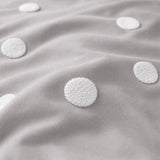 Macro close-up of the silver fabric on the Dot Garden Cotton Duvet Cover Set