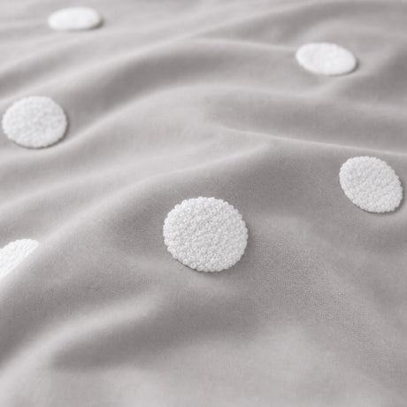 Macro close-up of the silver fabric on the Dot Garden Cotton Duvet Cover Set