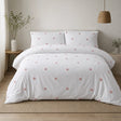 Dot Garden Cotton Duvet Cover Set - White + Pink