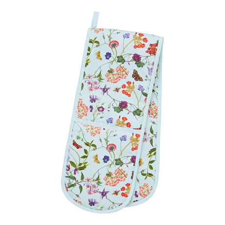 RHS Spring Floral Luxury Cotton Double Oven Glove Oven Gloves Ulster Weavers   
