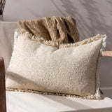 Doze Woven Fringed Cushion Cover Natural 40 x 60cm - image 1