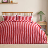 Dual Tone Striped Duvet Cover Set Pink Red - image 2