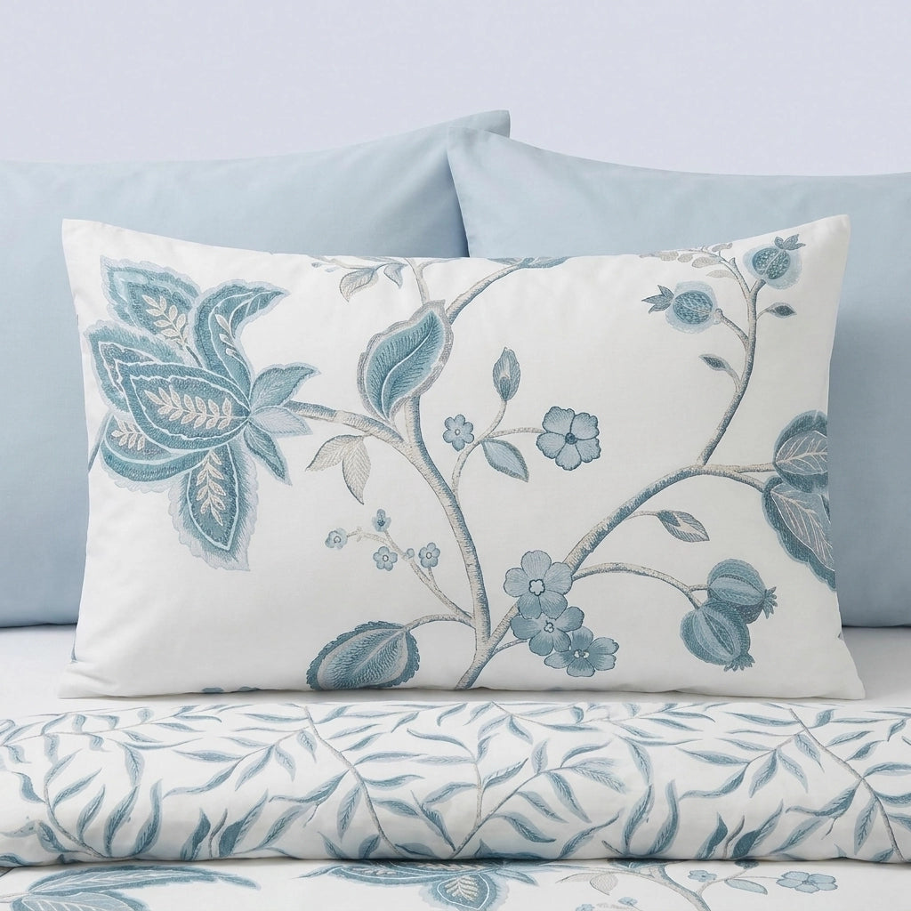 Samira Floral Teal Polycotton Duvet Cover Set 3