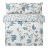 Samira Floral Teal Polycotton Duvet Cover Set 2
