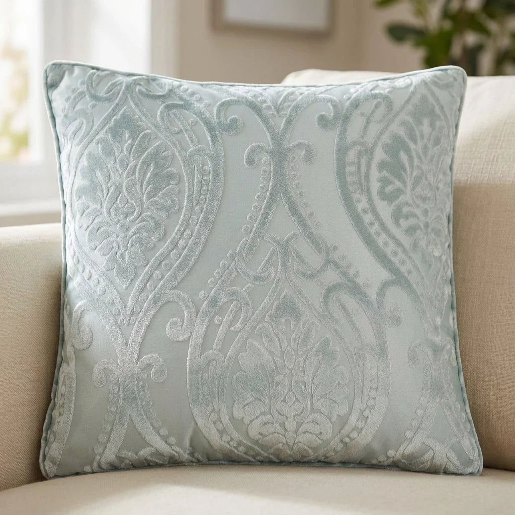 Chateau Jacquard Duck Egg Cushion Cover 43cm x 43cm ( 43cm x 43cm )