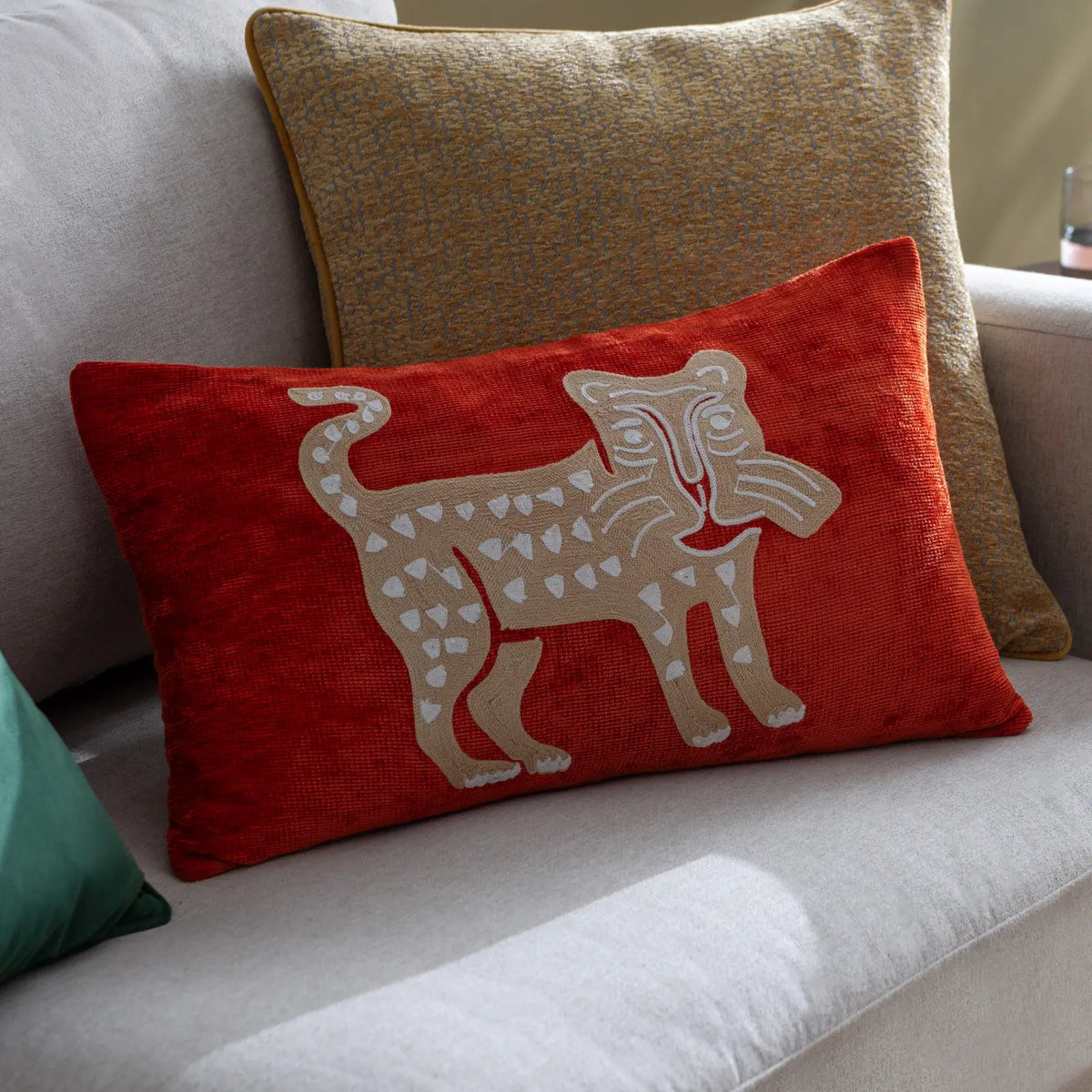 Dynasty 100% Cotton Rust Orange Cushion Cover or Filled Cushion - additional product view 1