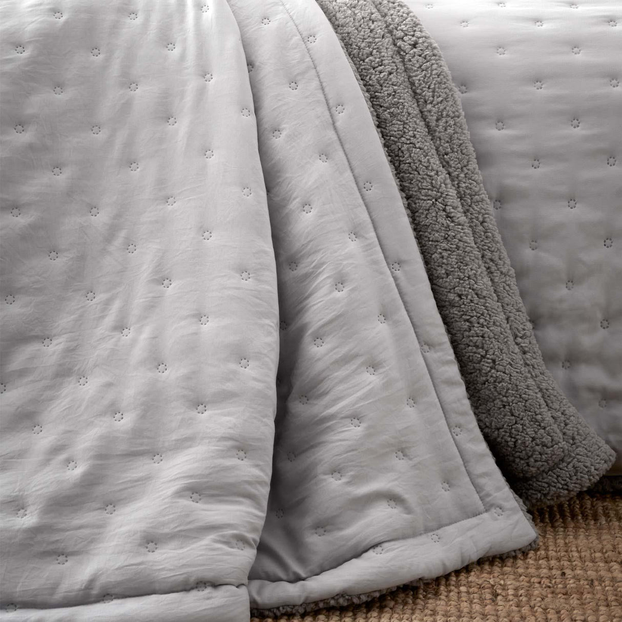 Cosy Nori Sherpa Bedspread 220cm x 230cm by Catherine Lansfield