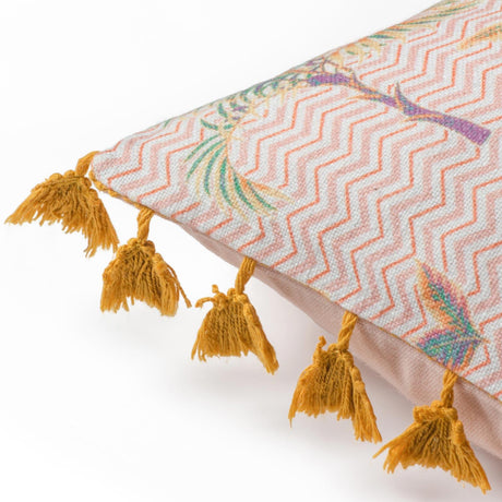 Chamae Floral Tasselled Cushion Cover 20" x 20" by furn. 6