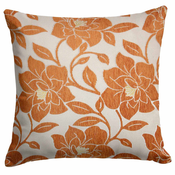 Large Peony Cushion Cover Orange