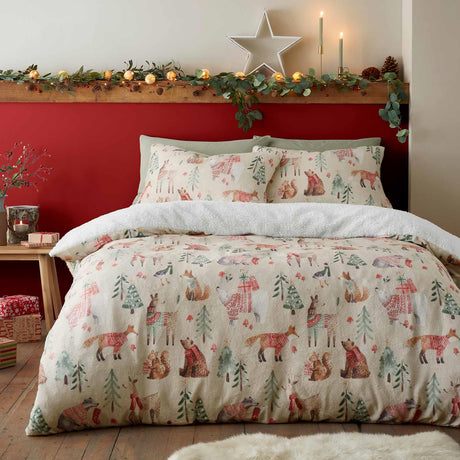 Christmas Woodland Animals Duvet Cover Set by Fusion