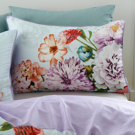 Amaranth Floral Cotton Sateen Duvet Cover Set