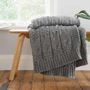 Cable Knit Throw Blanket 150cm x 200cm by Bianca