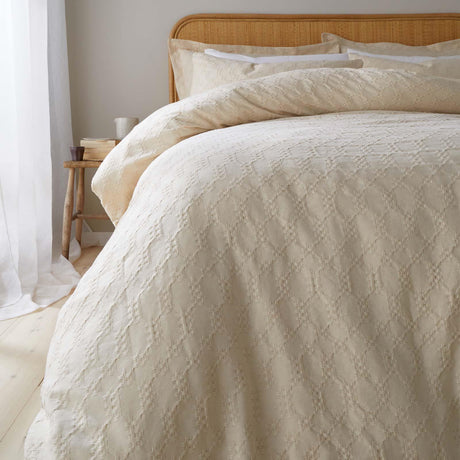 Waffle Cotton Circle Duvet Cover Set by Bianca