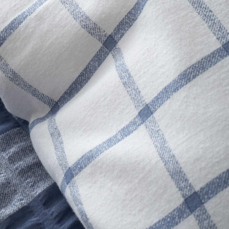 Catherine Lansfield Brushed Seersucker Gingham Cosy Duvet Cover Set 12