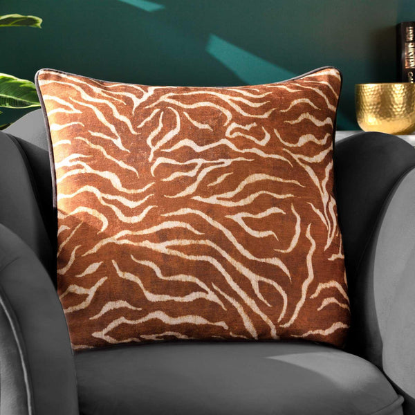 Jurong Tiger Chenille Cushion Cover Rust