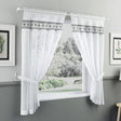 Lucy Embroidered Window Curtain Set - Black