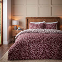 Brushed Cotton Flannelette Grace Floral Leaf Duvet Cover Set by Catherine Lansfield