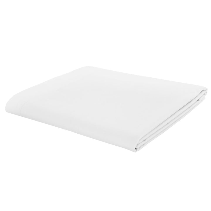 Easy Iron Percale Flat Sheet White - Ideal