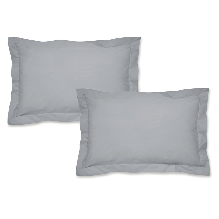 Easy Iron Percale Oxford Pillowcase Pair Grey - Ideal