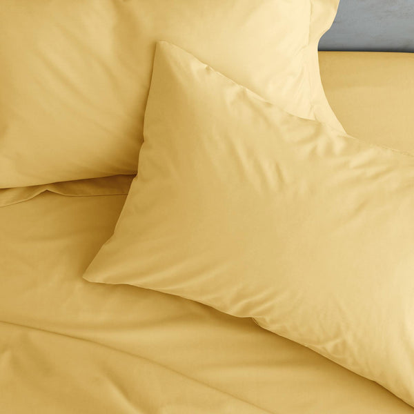 Easy Iron Percale Pillowcase Pair Ochre - Ideal