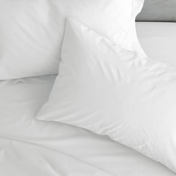 Easy Iron Percale Pillowcase Pair White - Ideal