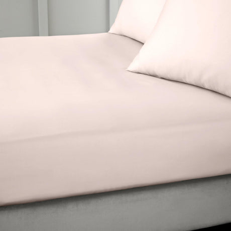 Bianca 400 Thread Count Cotton Sateen 36cm Deep Fitted Sheet - Blush