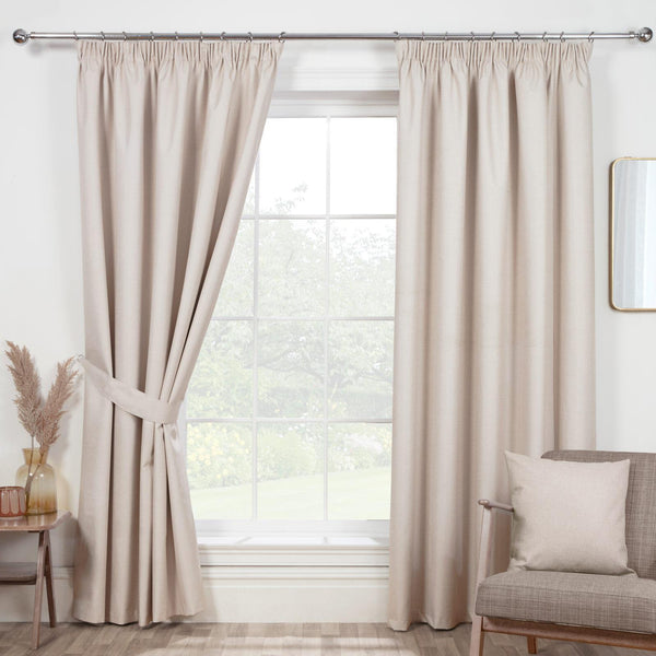 Eclipse Thermal Blackout Tape Top Curtains Natural - Ideal