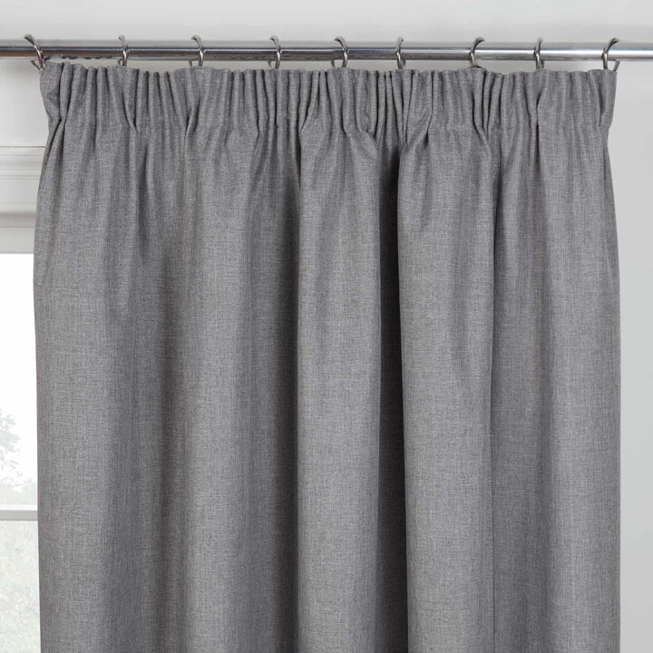 Eclipse Thermal Blackout Tape Top Curtains Pewter - Ideal
