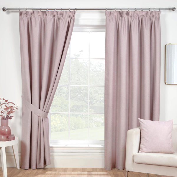 Eclipse Thermal Blackout Tape Top Curtains Rose - Ideal
