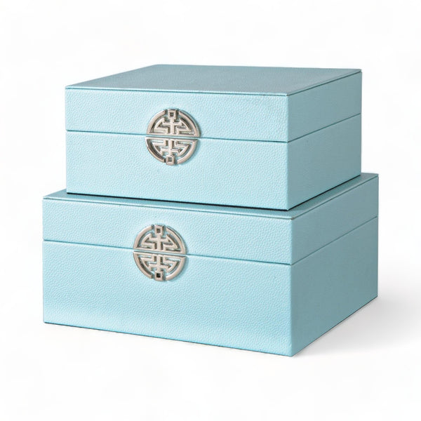 Blue Faux Leather Jewellery Boxes