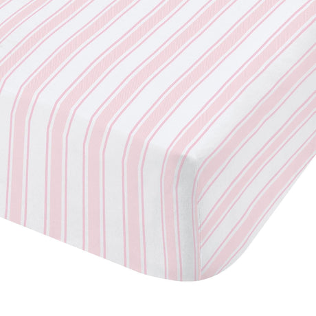 Turner Bianca Check and Stripe Kids Duvet Cover and Fitted Sheet Set - Pink