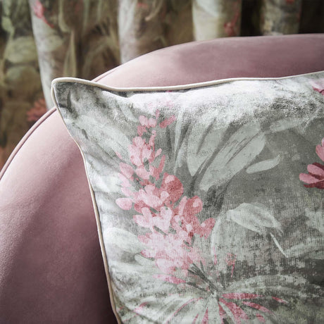 Anthea Floral Velour Cushion Cover & Filled Cushion 22" x 22" (55cm x 55cm) by Hyperion Interiors