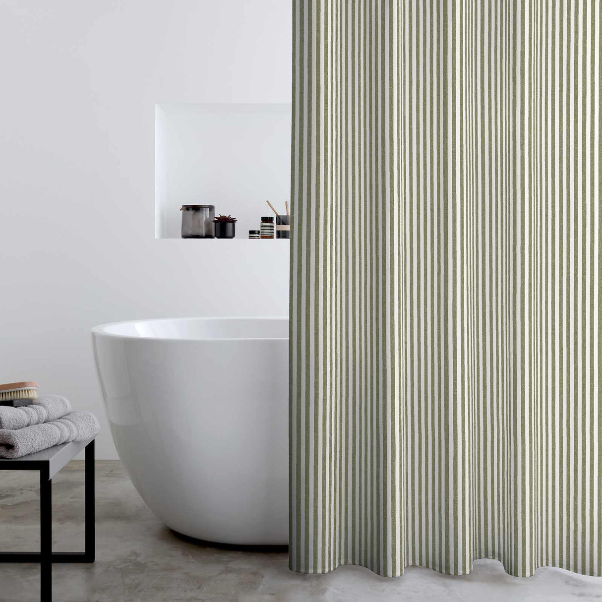Timeless Stripe Shower Curtain by Catherine Lansfield