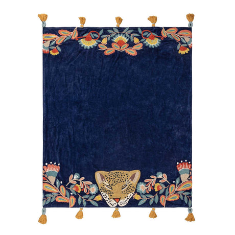 Regal Leopard Throw Royal Blue by Wylder Tropics