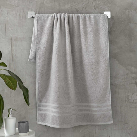 Catherine Lansfield Zero Twist Cotton 500gsm Bath Sheet Towel Bale Pair - Silver