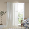 Pineapple Elephant Zofia Broderie Anglaise Voile Curtain Panel - Natural
