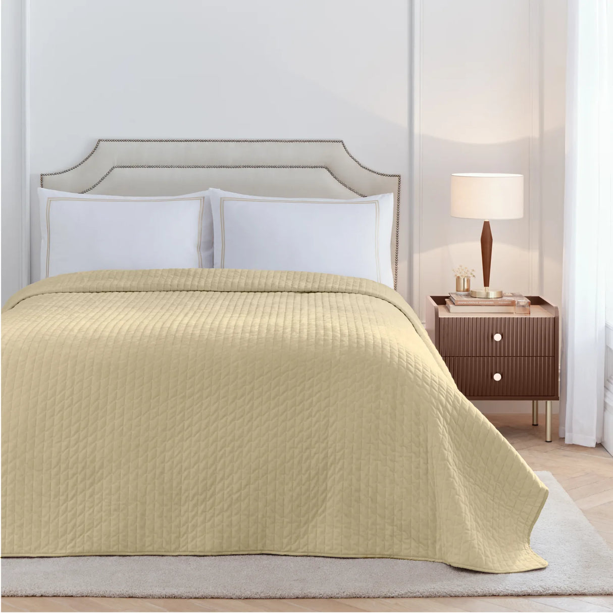 Elara Embroidered 100% Cotton Duvet Cover Set Champagne - image 5