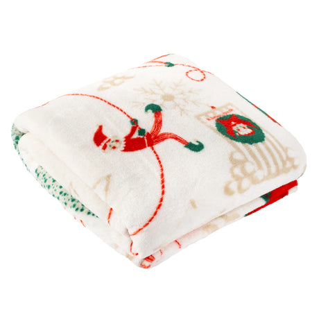 Elfie Printed Fleece Throw Cream/Mint 140 x 180cm - image 2