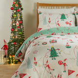 Elfie Printed Soft Touch Duvet Cover Set Cream/Mint - image 4