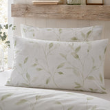 Close-up of matching Eliza Eco Friendly Polycotton Duvet Cover Set pillowcases showing the pattern and fabric detail