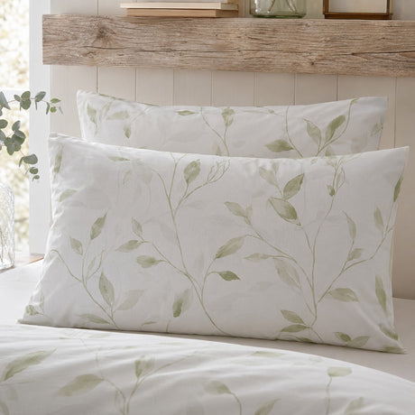 Close-up of matching Eliza Eco Friendly Polycotton Duvet Cover Set pillowcases showing the pattern and fabric detail