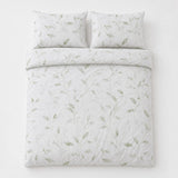 Overhead flat lay of the Eliza Eco Friendly Polycotton Duvet Cover Set with two matching pillowcases
