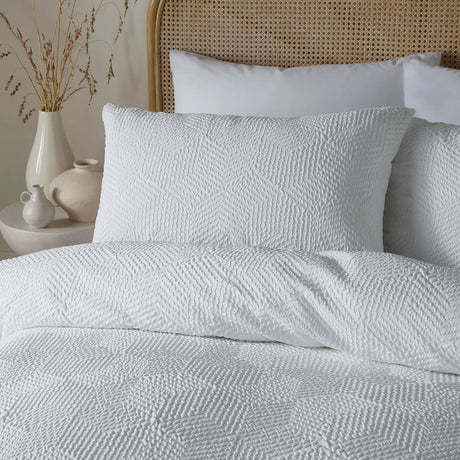 Embossed Geo White Easy Care Duvet Cover Set - product image 2