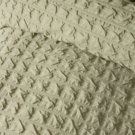 Embossed Grid Green Easy Care Duvet Cover Set - product image 3