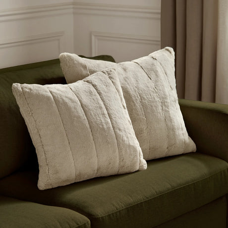 Empress Faux Fur Cushion Cover Oatmeal - image 6